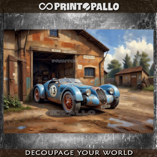 Abandoned 1920 racing car in a rural garage tissue paper (Creator Uploaded)