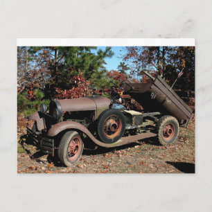 Abandoned Antique Truck  Postcard