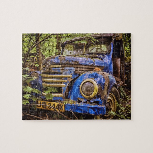 Abandoned Blue Truck Jigsaw Puzzle (Horizontal)