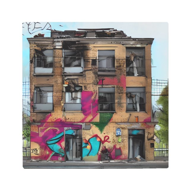 Abandoned Building Abstract AI Art (Front)