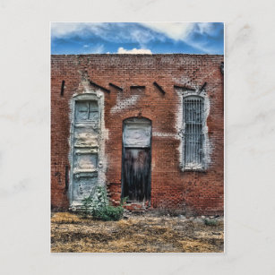 Abandoned building postcard