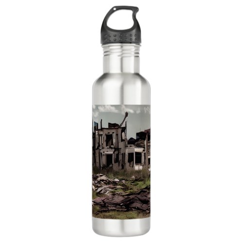  Abandoned Buildings Post Apocalypse  Stainless Steel Water Bottle