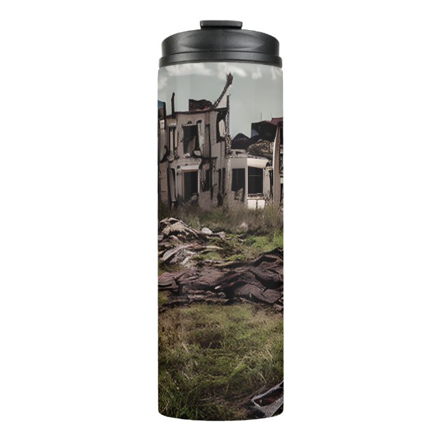  Abandoned Buildings Post Apocalypse  Thermal Tumbler (Front)