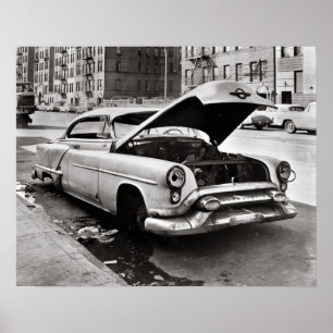 Abandoned Car, 1964. Vintage Photo Poster