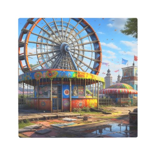 Abandoned Carnival Ferris Wheel Ai art