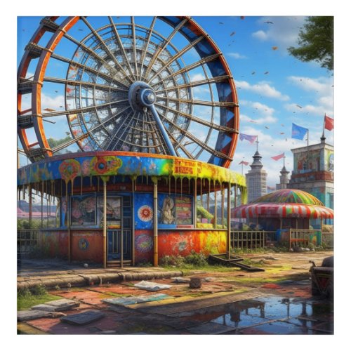 Abandoned Carnival Ferris Wheel Ai art