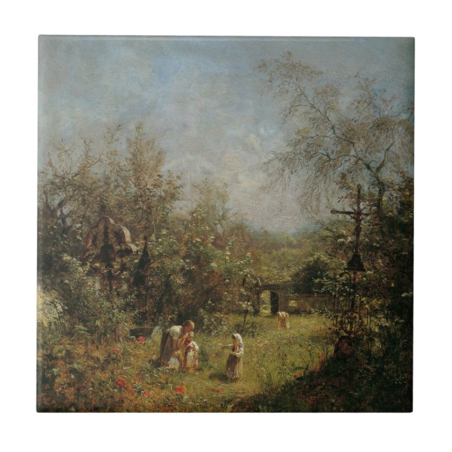 Abandoned Cemetery in Goisern Ceramic Tile (Front)