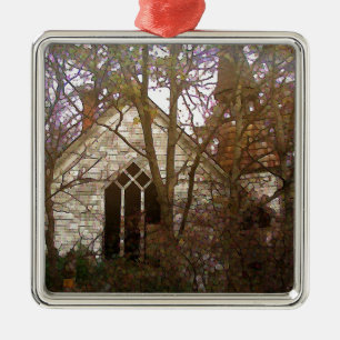 Abandoned Church Metal Ornament