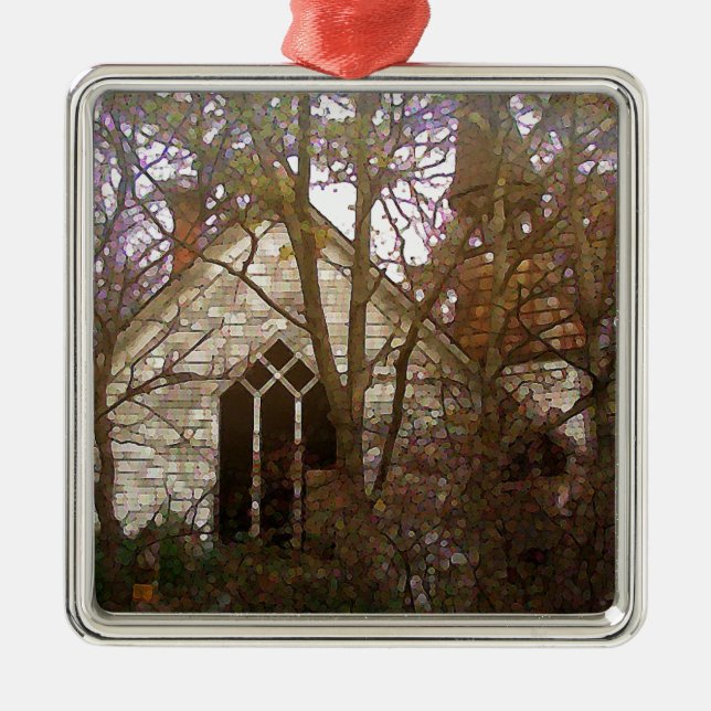Abandoned Church Metal Ornament (Front)