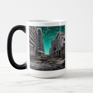 Abandoned City Buildings Dystopian Teal Skies Color Morph Mug