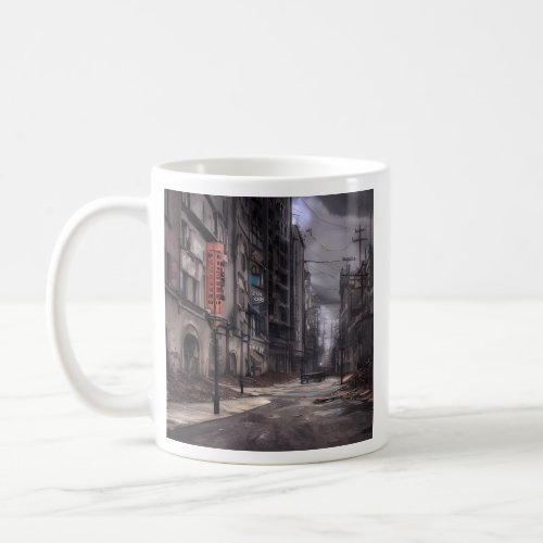 Abandoned City  Post Apocalyptic Dystopian World  Coffee Mug
