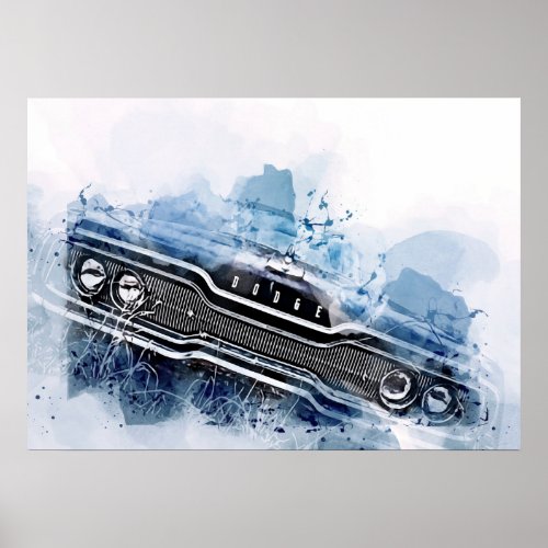 Abandoned Dodge Charger retro cars 1966 muscle old Poster