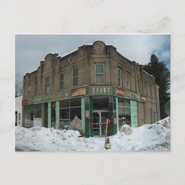 Abandoned Drug Store Photography Postcard (Front)