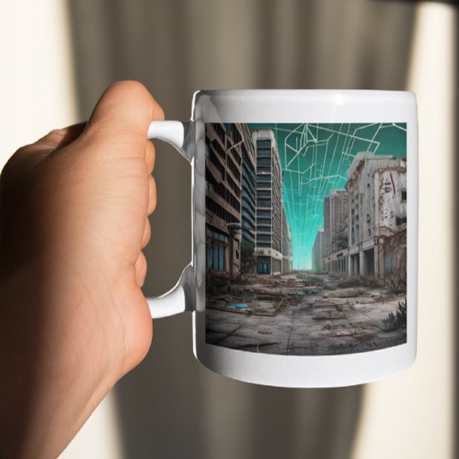 Abandoned Dystopian Teal Skies Coffee Mug (Creator Uploaded)