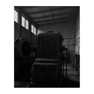 Abandoned Factory Black White Industrial Decay Pho Acrylic Print
