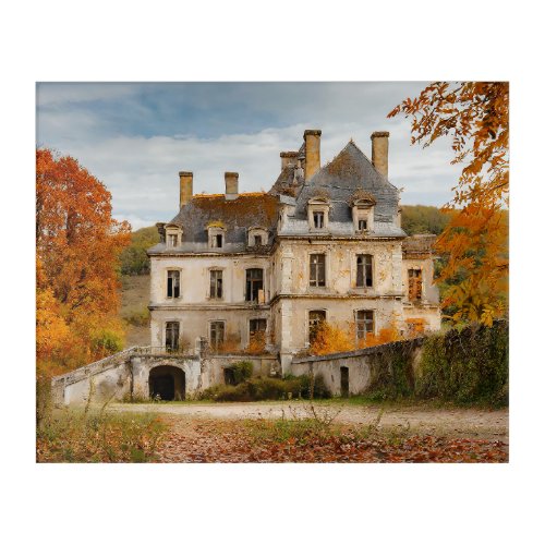 Abandoned Fantasy French Chateau in Autumn Acrylic Print