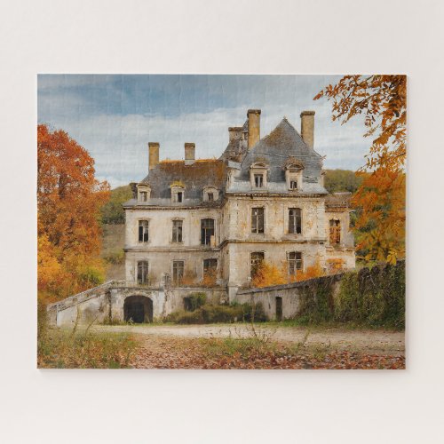 Abandoned Fantasy French Chateau in Autumn Jigsaw Puzzle