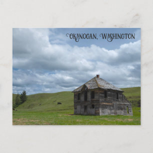 Abandoned farmhouse Okanogan County Washington Postcard