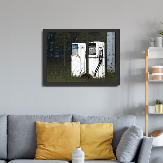 Abandoned Gas Pumps Framed Art (Living Room 3)