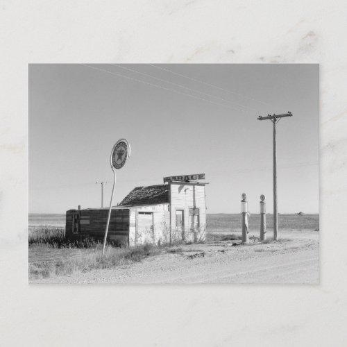 Abandoned Gas Station 1937 Postcard