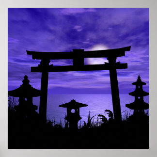 Abandoned Gate at Sea Poster