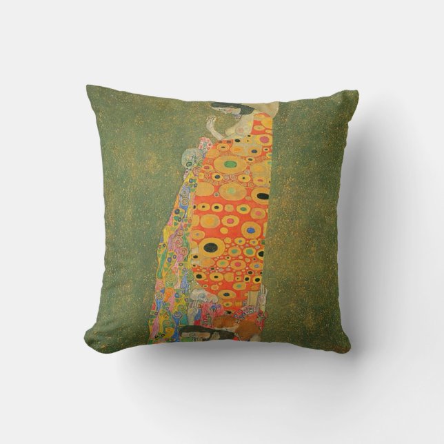 Abandoned Hope by Gustav Klimt Throw Pillow (Front)