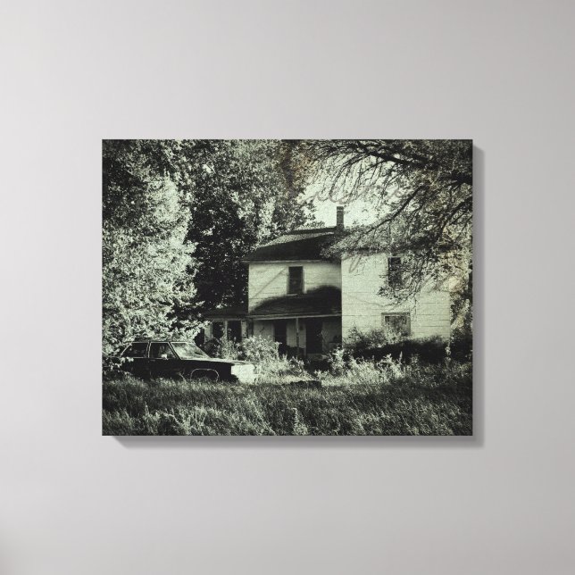 Abandoned House and Car Canvas Print (Front)