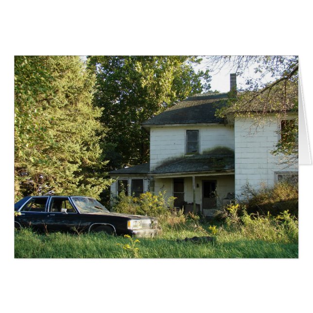 Abandoned House and Car Cards (Front Horizontal)