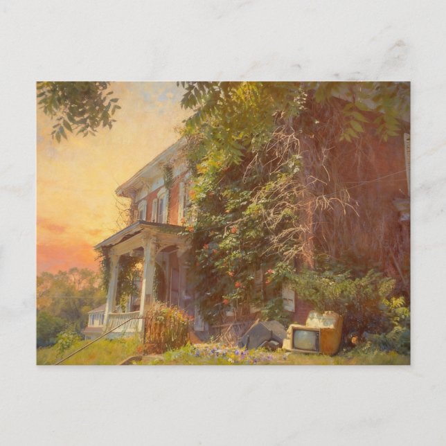 Abandoned House in Burlington, Iowa   Postcard (Front)