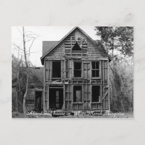 Abandoned house in White Marsh Virginia Postcard