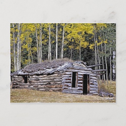 Abandoned hunters cabin British Columbia Postcard