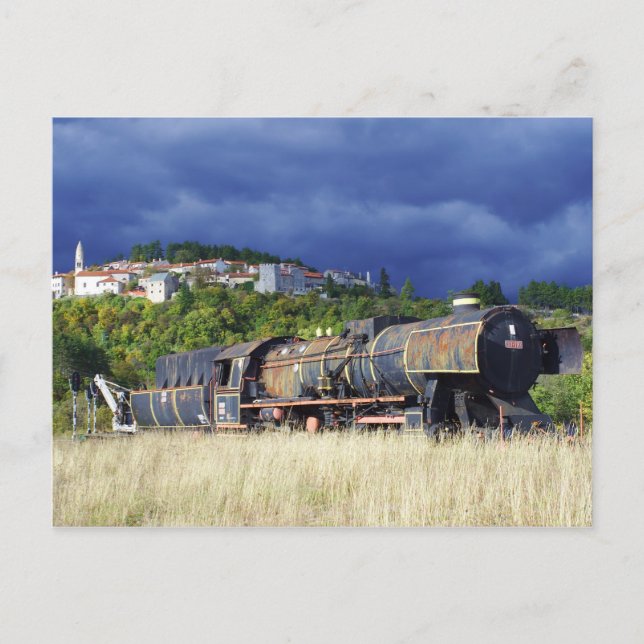 Abandoned locomotive postcard (Front)