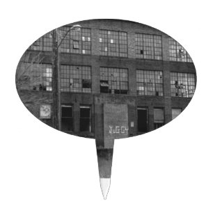Abandoned Manufacturing Building Cake Topper