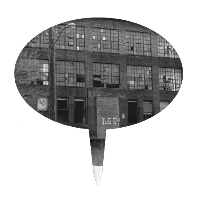 Abandoned Manufacturing Building Cake Topper (Front)