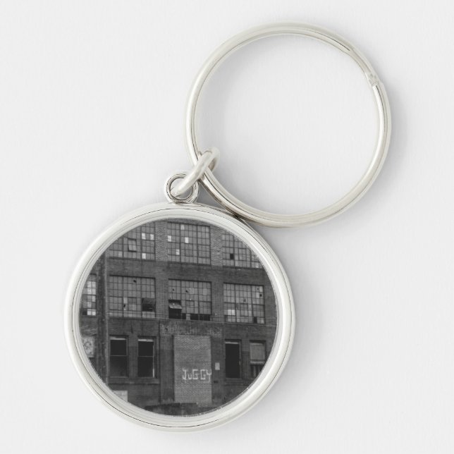 Abandoned Manufacturing Building Keychain (Front)