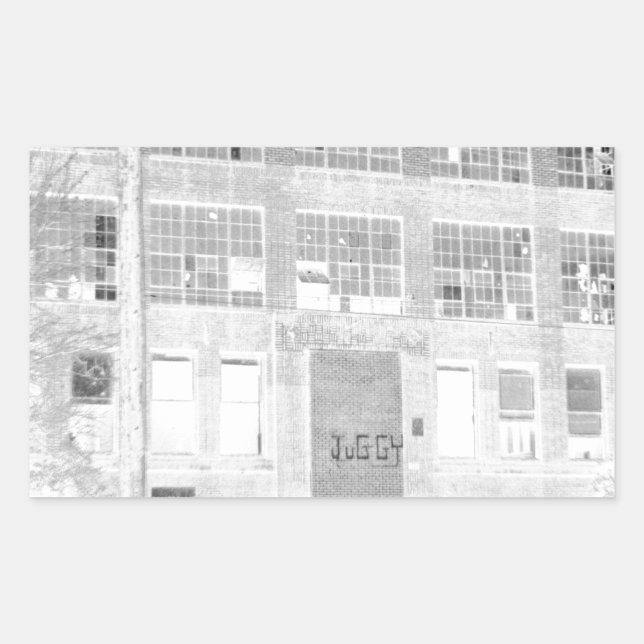Abandoned Manufacturing Building - negative Rectangular Sticker (Front)