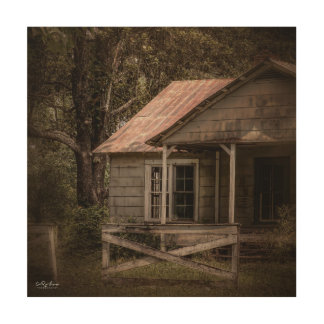 Abandoned Rustic Country House in the Country Wood Wall Art