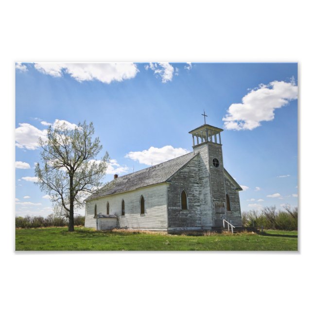 Abandoned Saskatchewan Church Photo Print (Front)