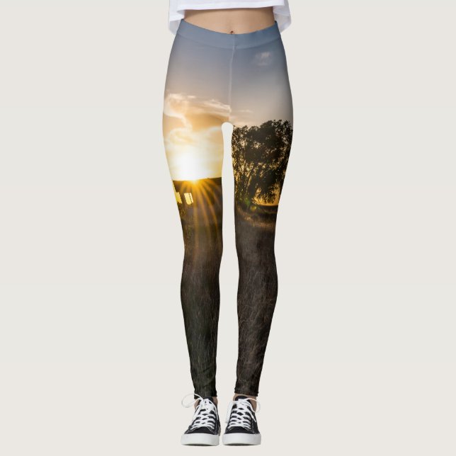 Abandoned Shed Colorado Sunset Leggings (Front)