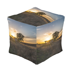 Abandoned Shed Colorado Sunset Pouf