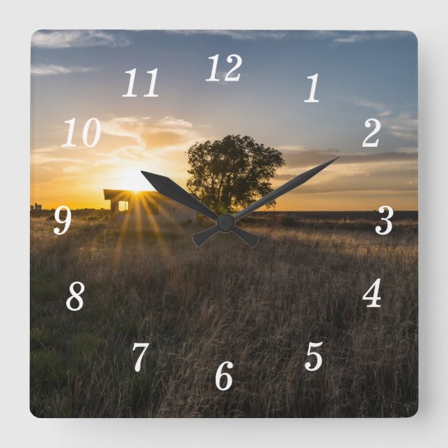 Abandoned Shed Colorado Sunset Wall Clock (Front)