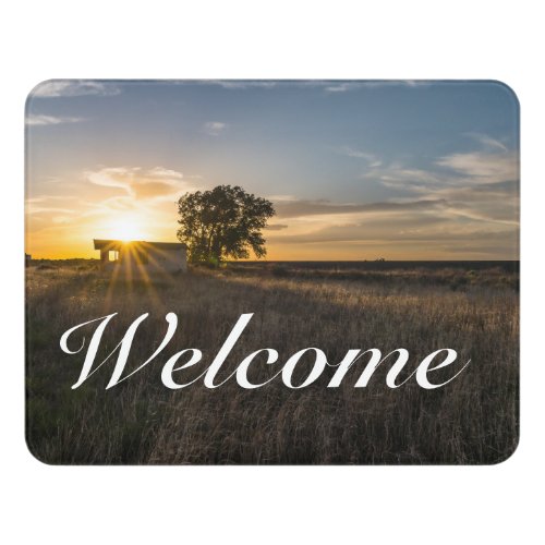 Abandoned Shed Colorado Sunset Welcome Door Sign