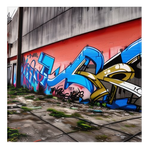 Abandoned Street with Graffiti Street Art