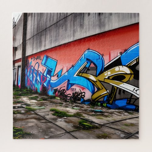 Abandoned Street with Graffiti Street Art Jigsaw Puzzle