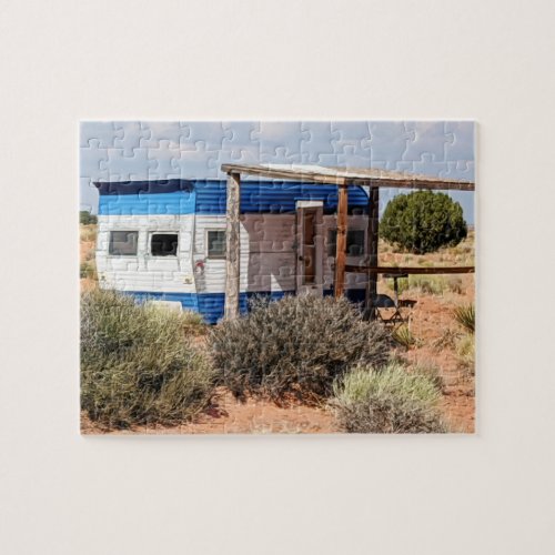 Abandoned travel trailer desert jigsaw puzzle 