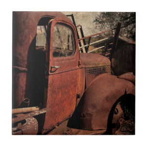 Abandoned Truck Ceramic Tile