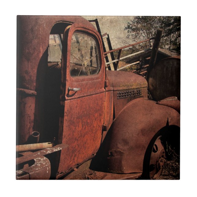 Abandoned Truck Ceramic Tile (Front)