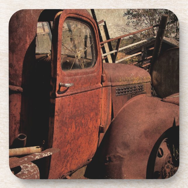 Abandoned Truck on Abandoned Iowa Farm Beverage Coaster (Front)