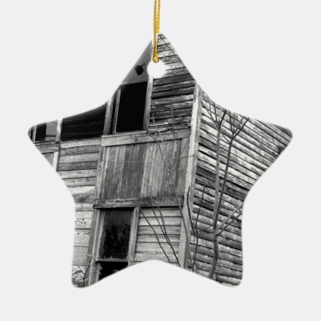 Abandoned Two Story House Ceramic Ornament (Front)