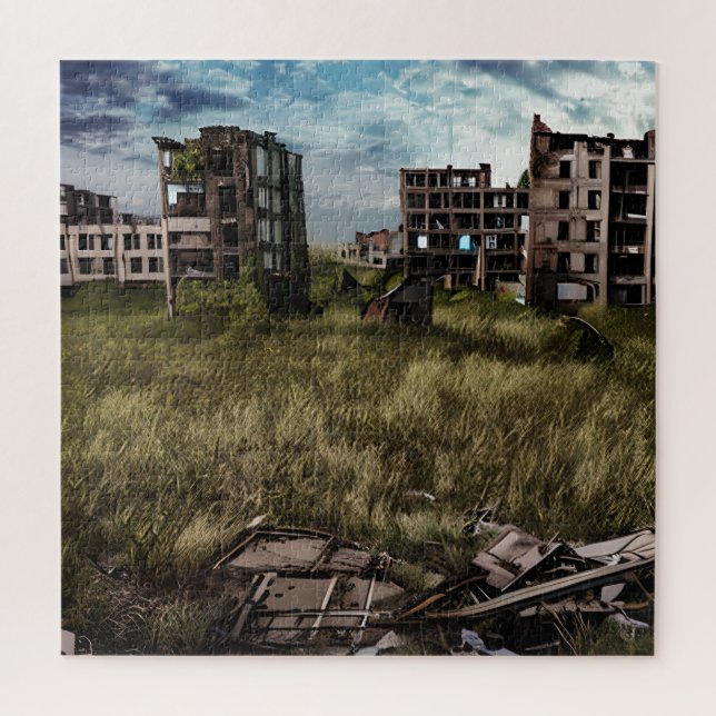 Abandoned | Urban Post Apocalyptic Buildings Jigsaw Puzzle (Vertical)